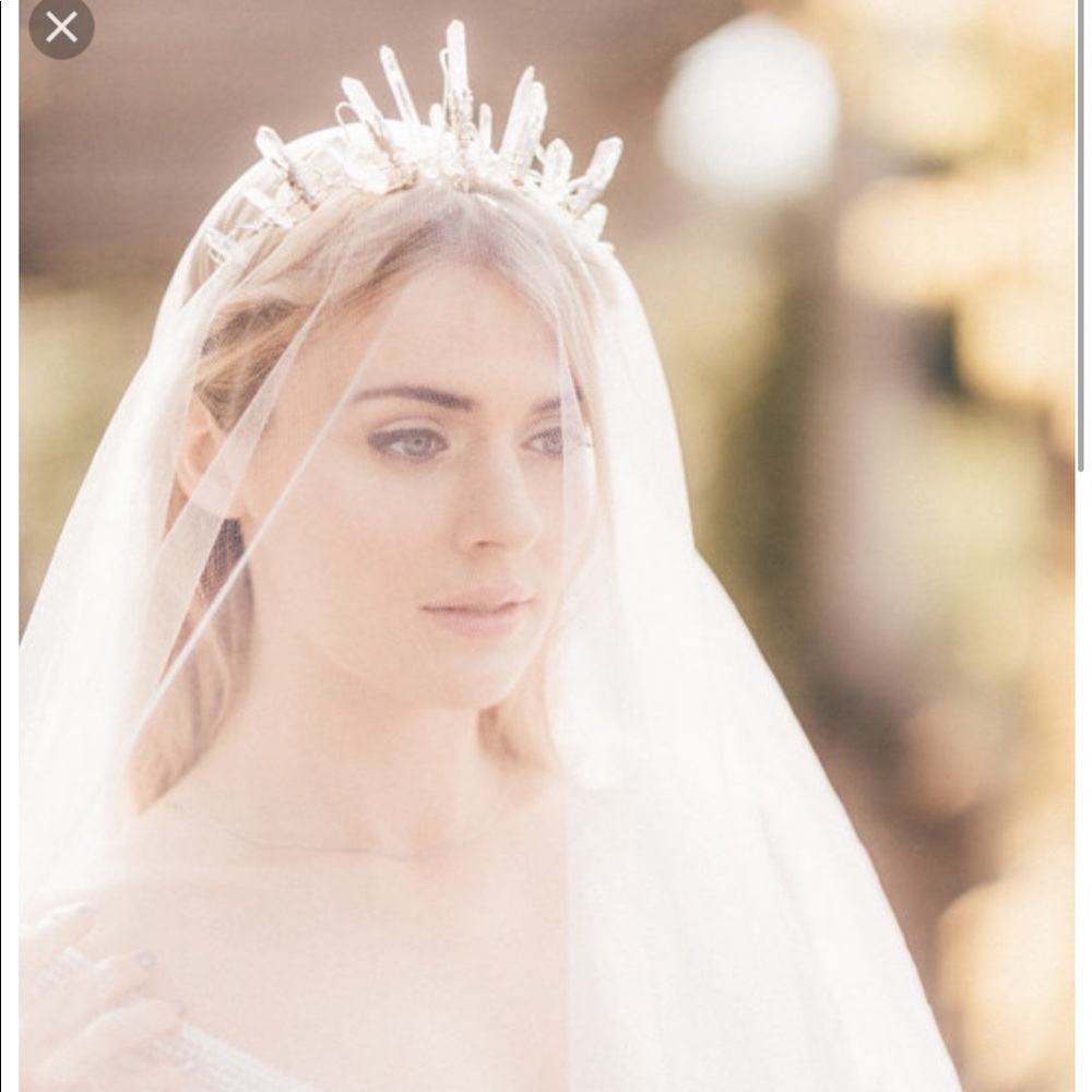 Crystal Bridal Tiara with Veil